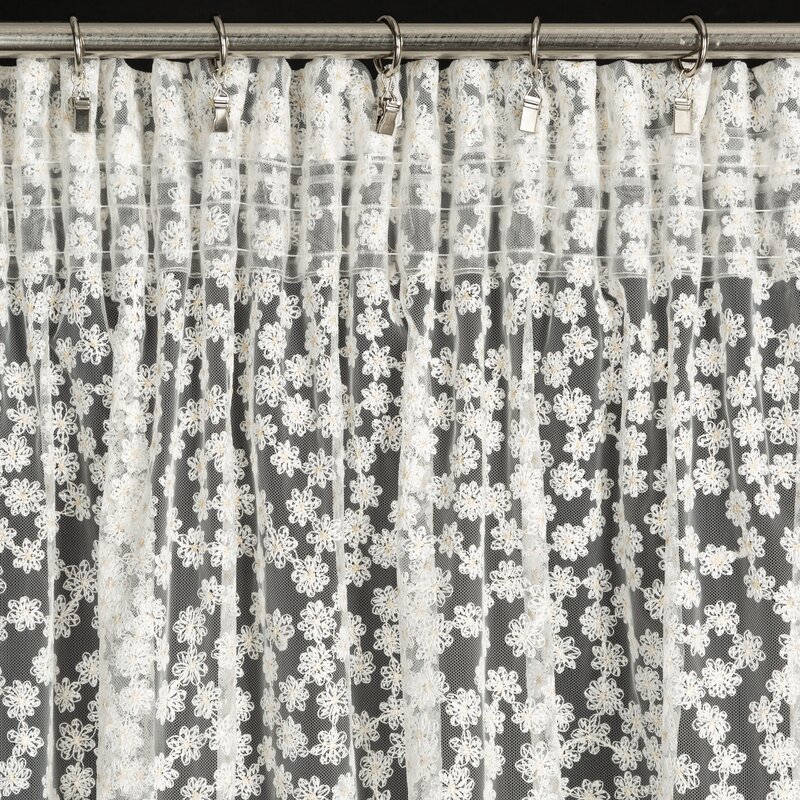FIRANA GOTOWA DAISY NA TAŚMIE 130 X 270 CM BIAŁY