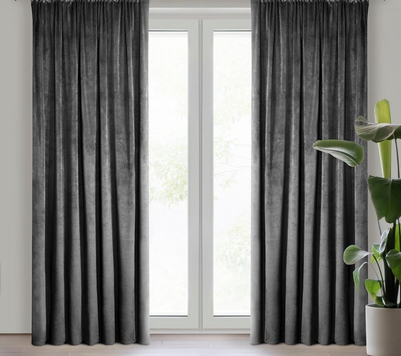Zasłona gotowa D91 czarna 140 x 270 cm – zaciemnia pomieszczenie