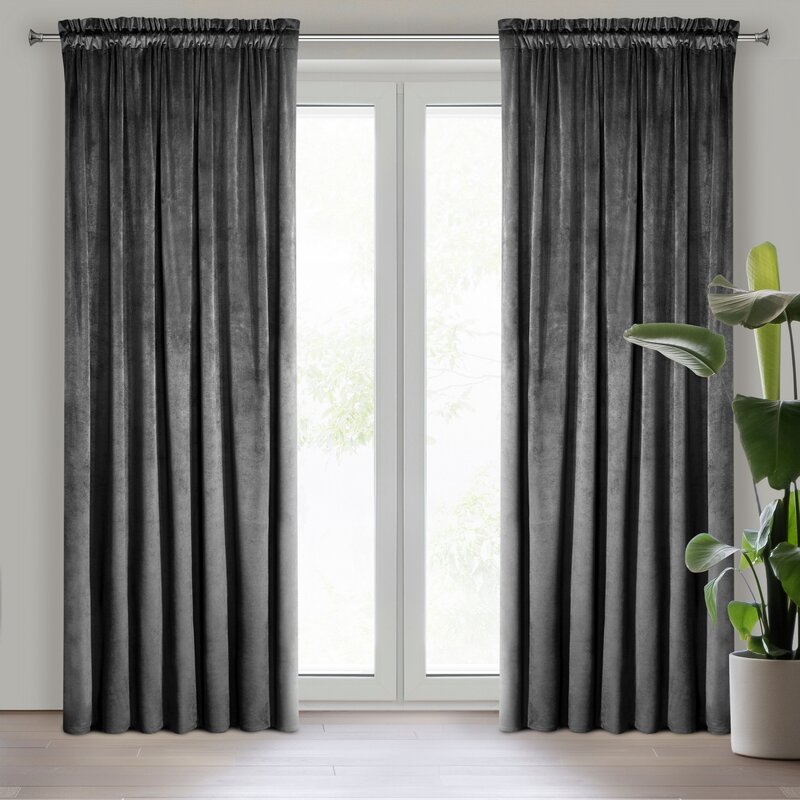 Zasłona gotowa D91 czarna 140 x 270 cm – zaciemnia pomieszczenie