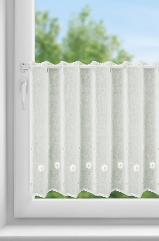 Firana gotowa Bellis biała 150 x 70 cm – wprowadza świeżość