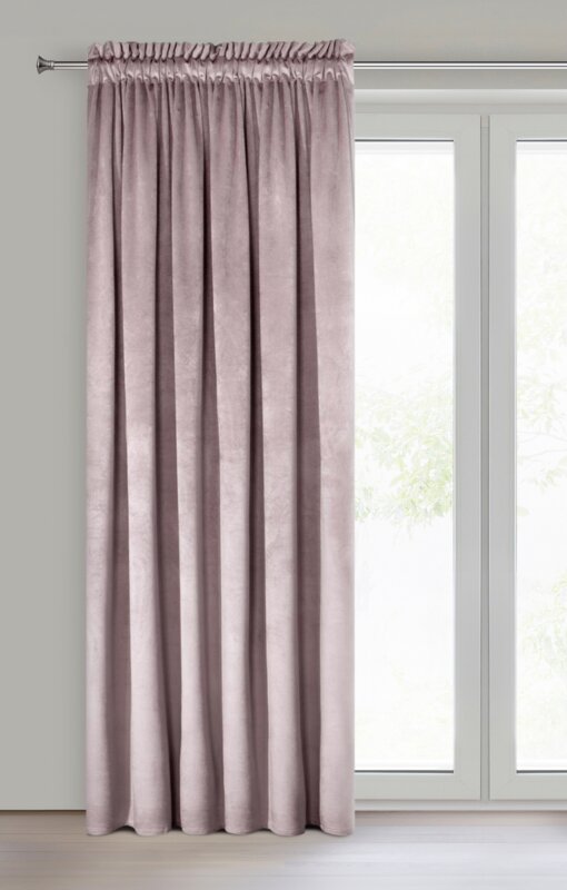 Zasłona gotowa pudrowy róż 140 x 270 cm – ociepla wnętrze