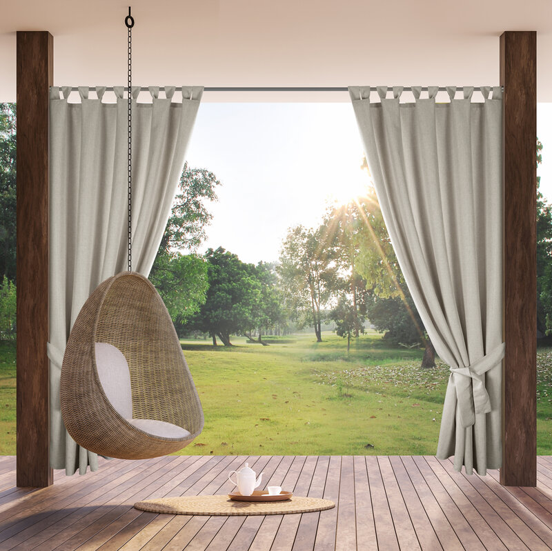 Zasłona gotowa na szelkach beżowa 155 x 220 cm – ochrona przed słońcem
