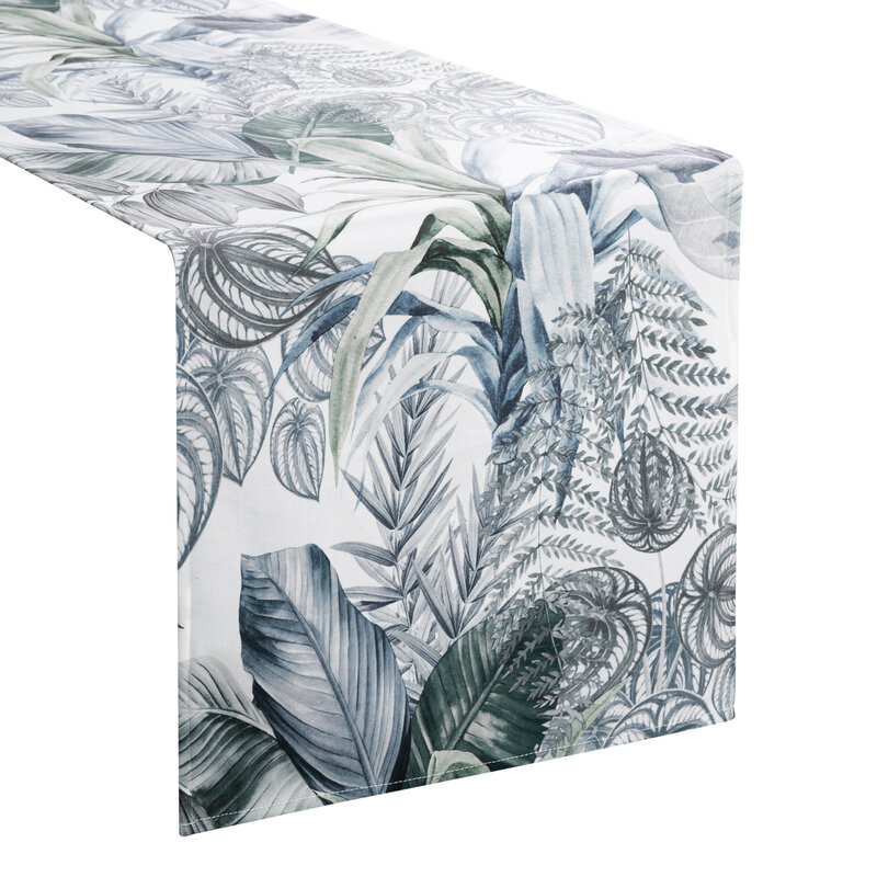 Bieżnik welwetowy D91/O/DAVOS2 biały 40x140 cm – doda świeżości