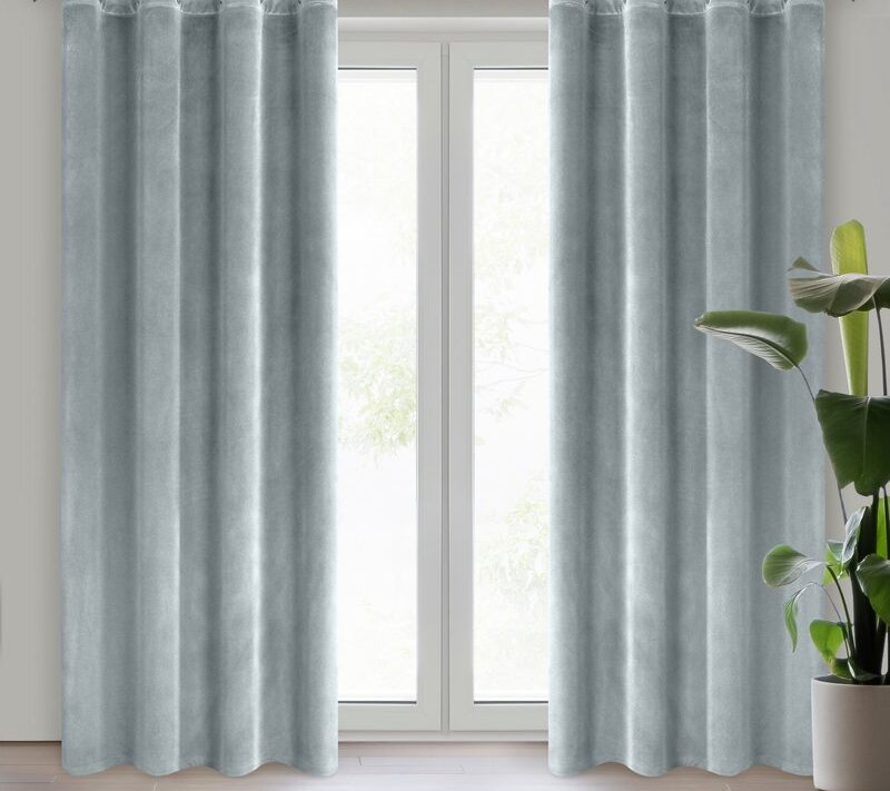 Zasłona welwetowa Samanta szara 140 X 250 CM – miękko się układa
