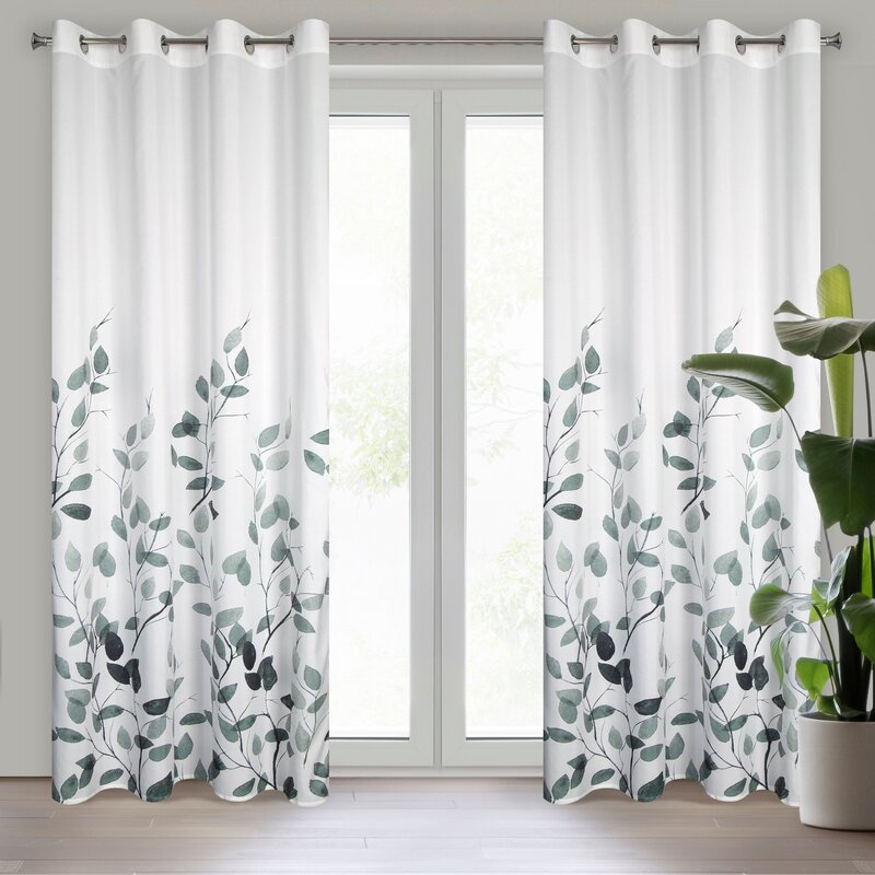 Zasłona gotowa Marika biała 140 X 250 cm – subtelny wzór liści