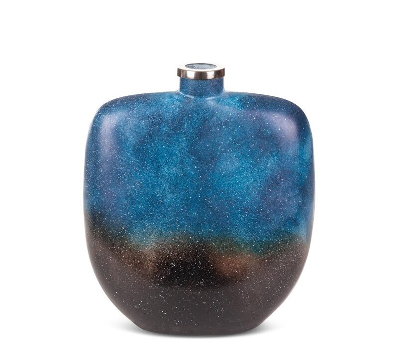 Wazon szklany Caren niebieski 27 x 10 x 34 cm – na suszone kwiaty
