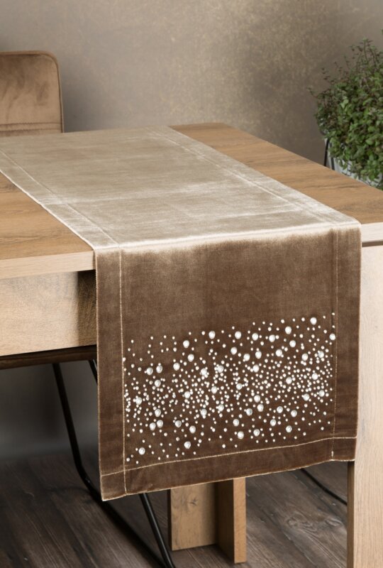 OBRUS ROYAL 2 35 X 140 CM CIEMNOBEŻOWY