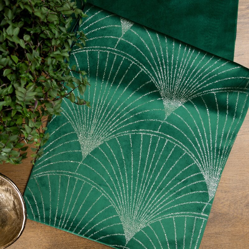 Obrus błyszczący Blink ciemnozielony 35 x 220 cm – dodaje elegancji