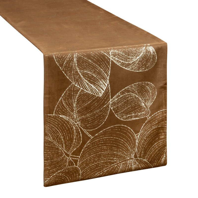 Obrus błyszczący brązowy 35 x 220 cm – doda blasku stołowi