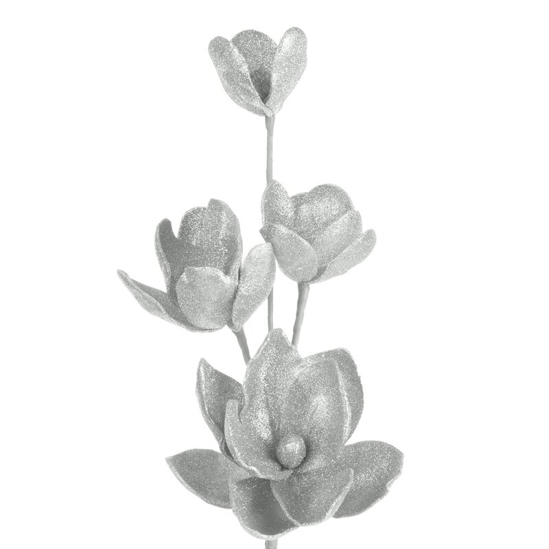 Kwiat Flore srebrny fi 20 x 75 cm – subtelny blask