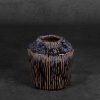 Wazon ceramiczny Alda granatowy fi 13 x 14 cm – na suszone kwiaty