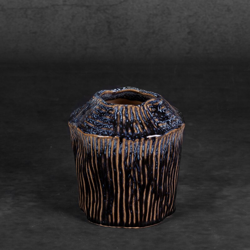 Wazon ceramiczny Alda granatowy fi 13 x 14 cm – na suszone kwiaty
