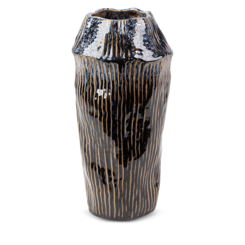 Wazon ceramiczny Alda granatowy fi 16 x 32 cm – na susze i kwiaty