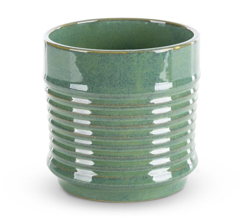 Donica ceramiczna zielona fi 17 x 17 cm – do wnętrz