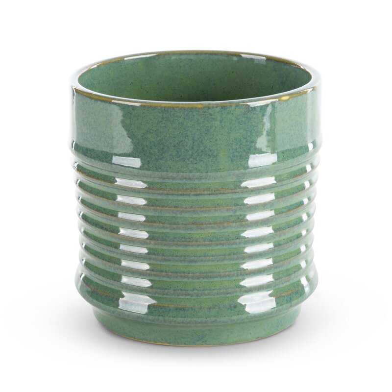Donica ceramiczna zielona fi 17 x 17 cm – do wnętrz