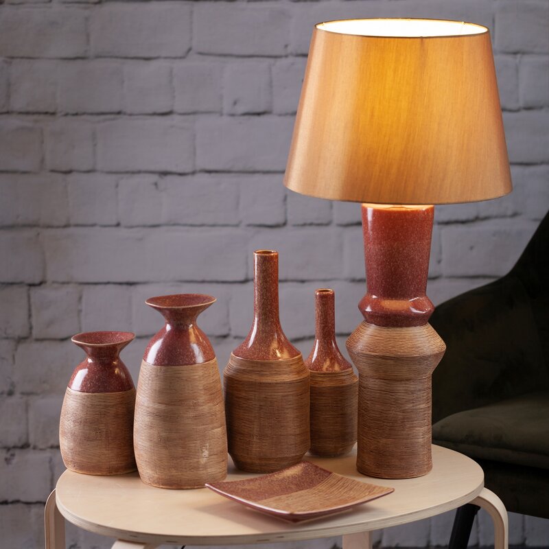 Wazon ceramiczny Elda czerwony fi 12 x 29 cm – na susze i kwiaty