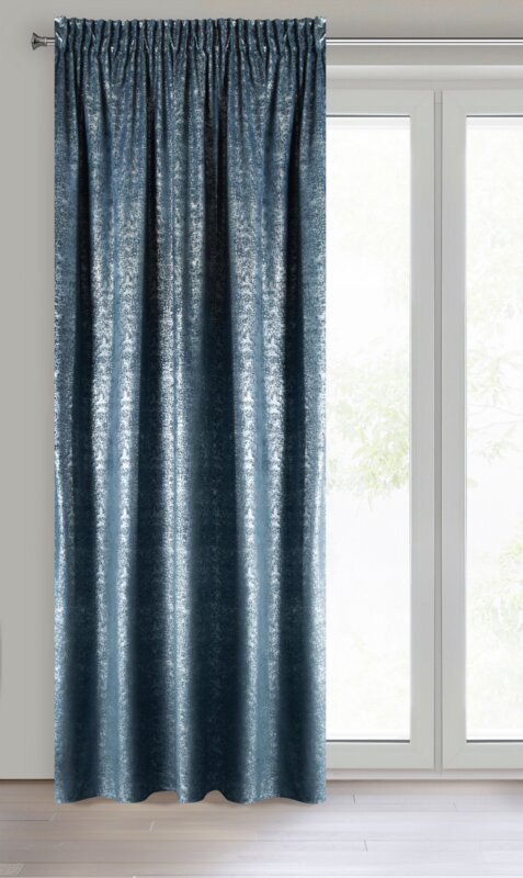 Zasłona gotowa D91 Cypr granatowa 140 X 270 CM – welwetowa do salonu