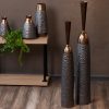 Wazon ceramiczny Morena stalowy 17 x 32 cm – na suszone kwiaty