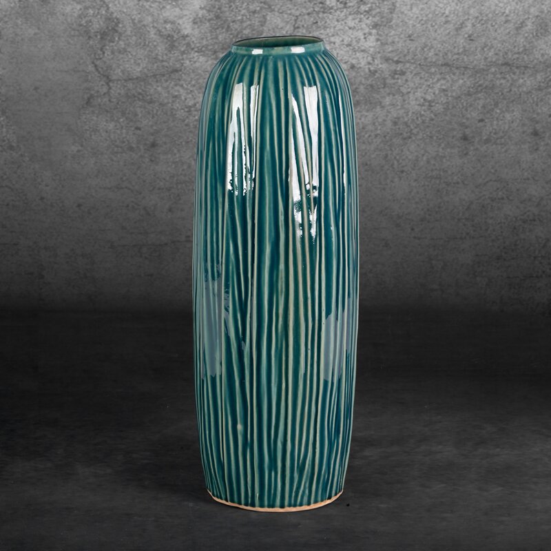 Wazon ceramiczny Rea zielony fi 17 x 36 cm – na susze i kwiaty