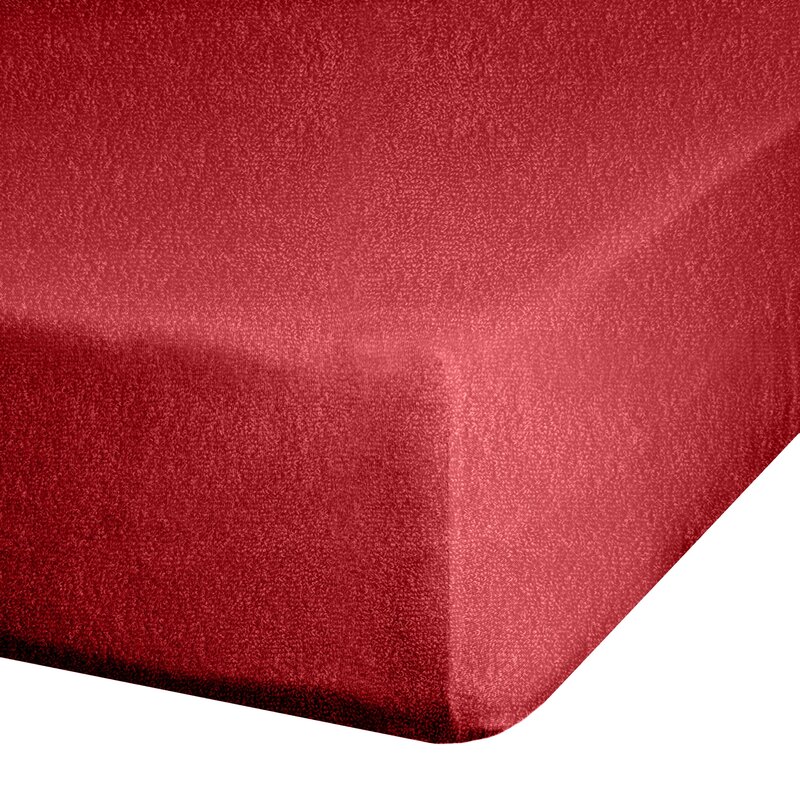 Prześcieradło frotte 220x200 cm czerwone – ciepło i energia
