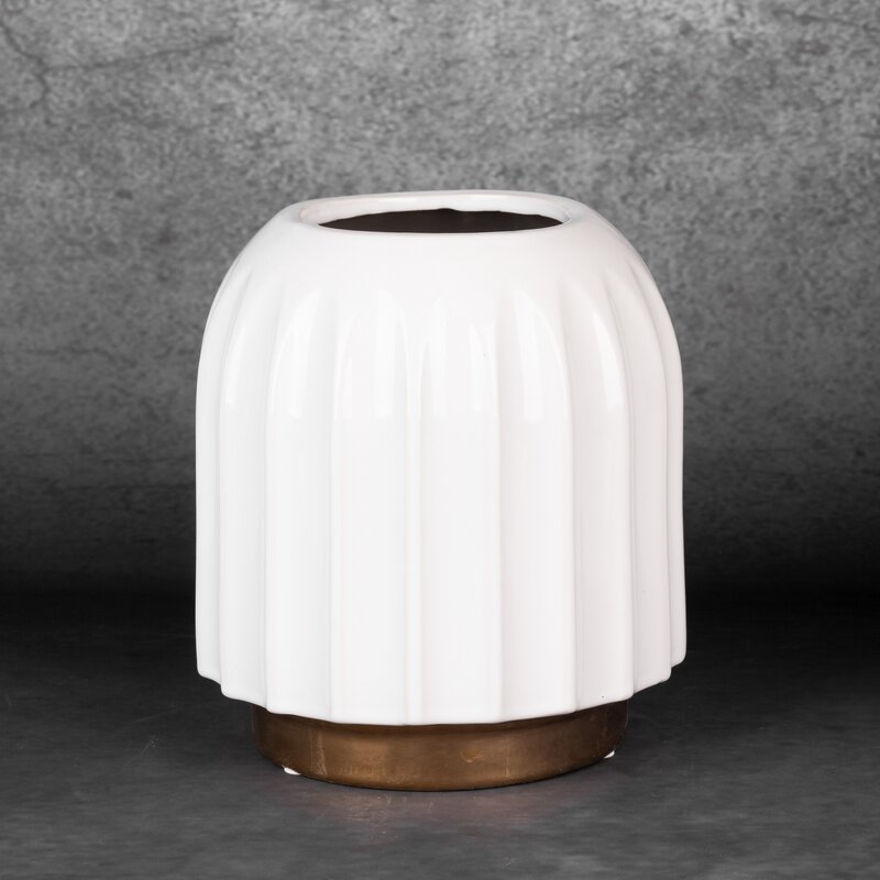 Wazon ceramiczny Mona biały fi 20 x 22 cm – na suszone kwiaty