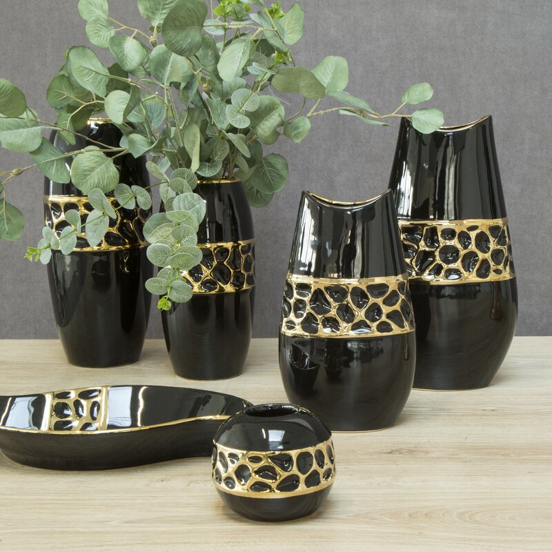 Patera ceramiczna Madlen czarna fi 30 x 2 cm – elegancka ozdoba