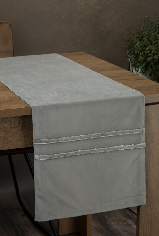OBRUS GLEN 3 35 X 220 CM SREBRNY
