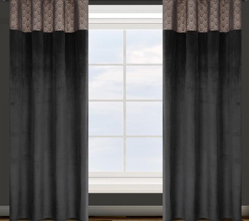 Zasłona gotowa Agnes czarna 140 X 250 CM – miękka w dotyku