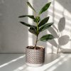 Doniczka ceramiczna kremowa fi 11 x 10 cm – do ulubionych roślin