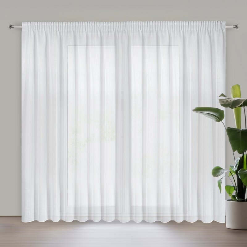 Firana gotowa Viola biała 400 x 250 cm – rozjaśnia wnętrze