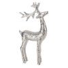 Figurka świąteczna srebrna 12 x 6 x 30 cm – metalowa dekoracja