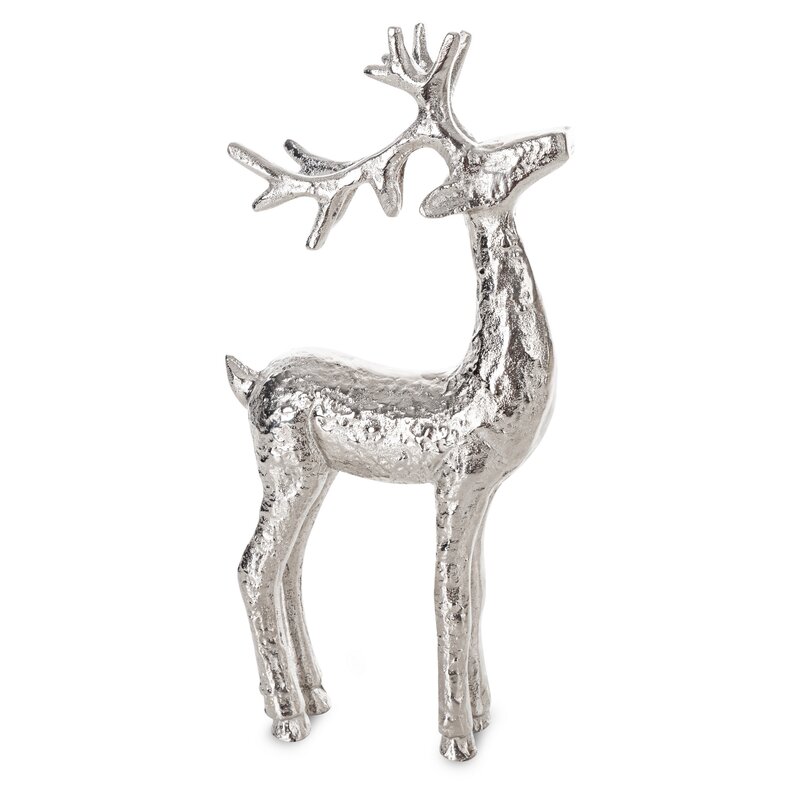 Figurka bożonarodzeniowa srebrna 14 x 5 x 31 cm – metalowa dekoracja