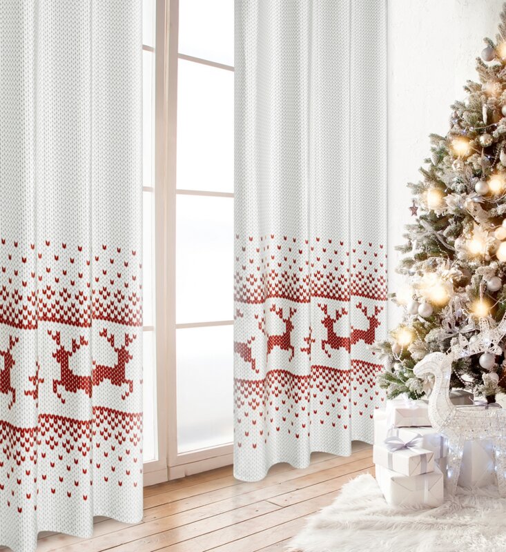 ZASŁONA ŚWIATECZNA NOEL01 140 X 250 CM BIAŁY