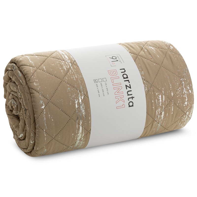 Narzuta Blink beżowa 170 x 210 cm – dodaje blasku sypialni