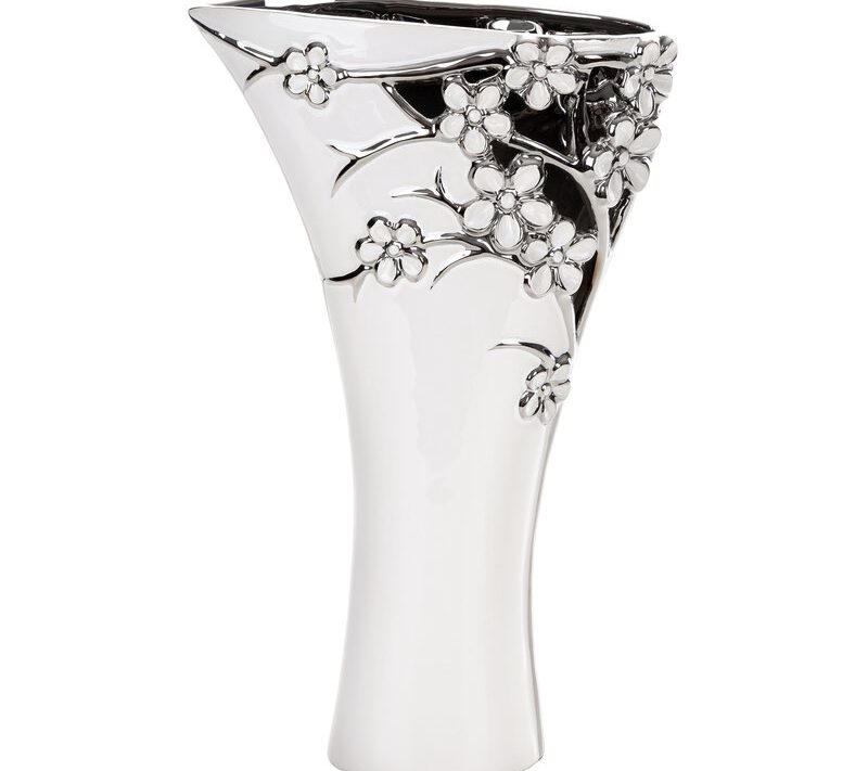 Wazon ceramiczny Karin (01) biały 24 X 10 X 39 CM – do salonu i jadalni
