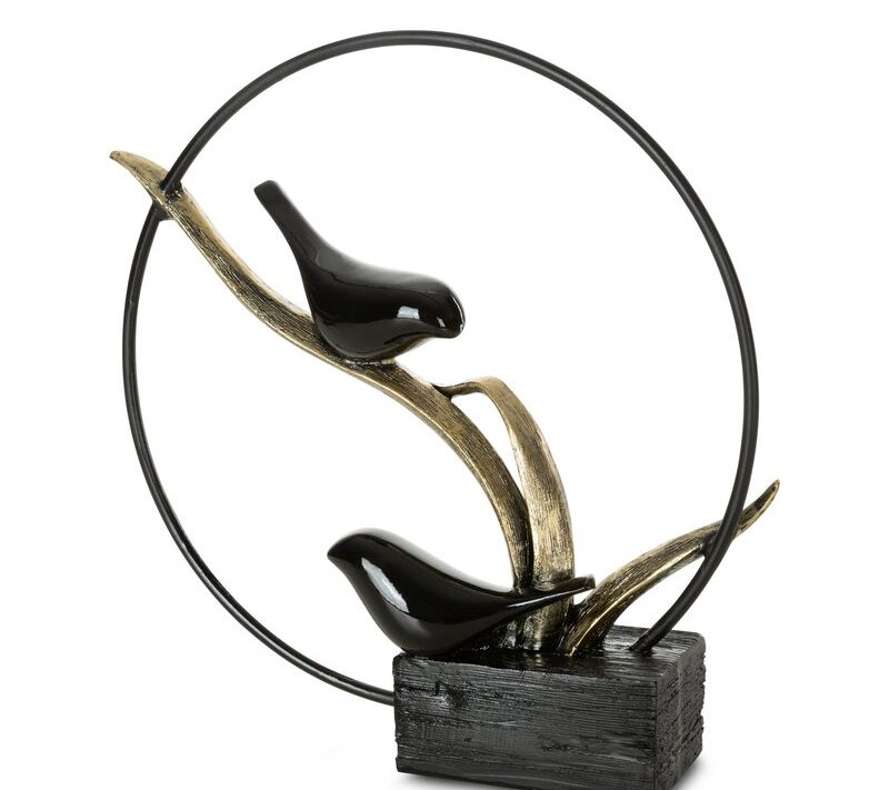 Figurka ceramiczna SEMA czarna O 27 X 27 cm – na komodę i półkę