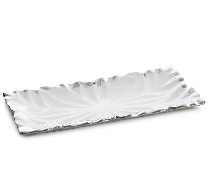 Patera dekoracyjna Nira biała 28 X 13 X 3 CM – do nowoczesnych wnętrz