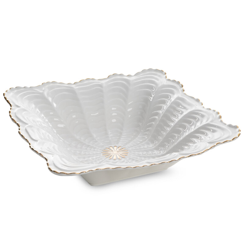Misa ceramiczna Gaia kremowa 27 x 27 x 7 cm – idealna na ozdoby