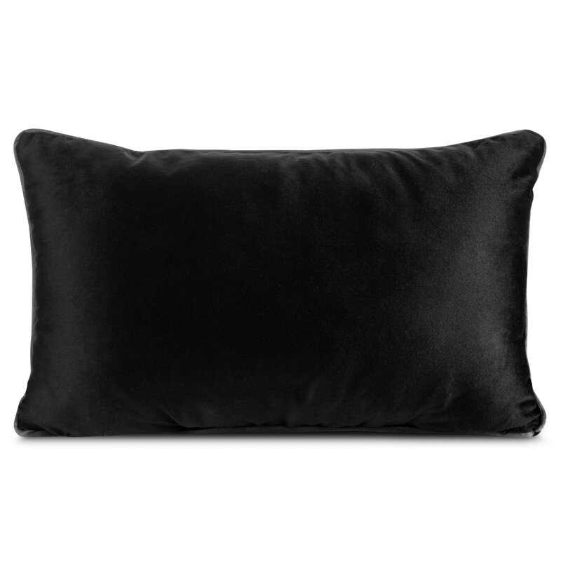 Poszewka dekoracyjna Gaja 3 czarna 30 X 50 cm – aksamitna w dotyku