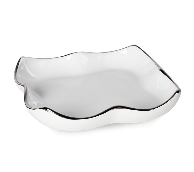 Patera dekoracyjna Tony (02) biała 20 X 20 X 5 CM – na owoce i dekoracje