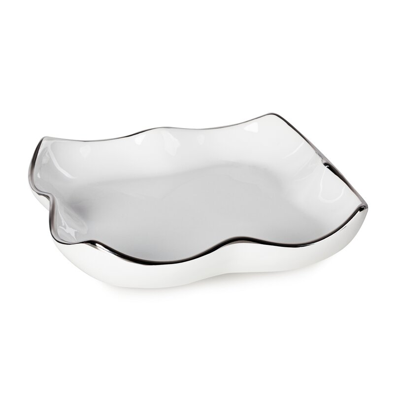 Patera dekoracyjna Tony (02) biała 20 X 20 X 5 CM – na owoce i dekoracje