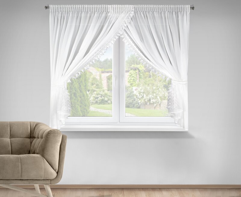 Firana gotowa Loreta biała 400 x 160 cm – rozprasza światło
