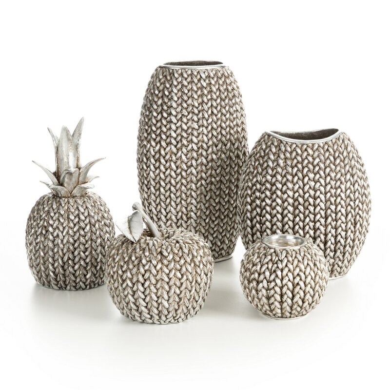 Figurka ceramiczna Moli srebrna 12 x 12 x 21 cm – doda blasku wnętrzu