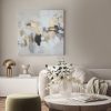 Obraz ręcznie malowany abstrakcyjny beżowy 80 X 80 cm – wprowadza spokój i styl