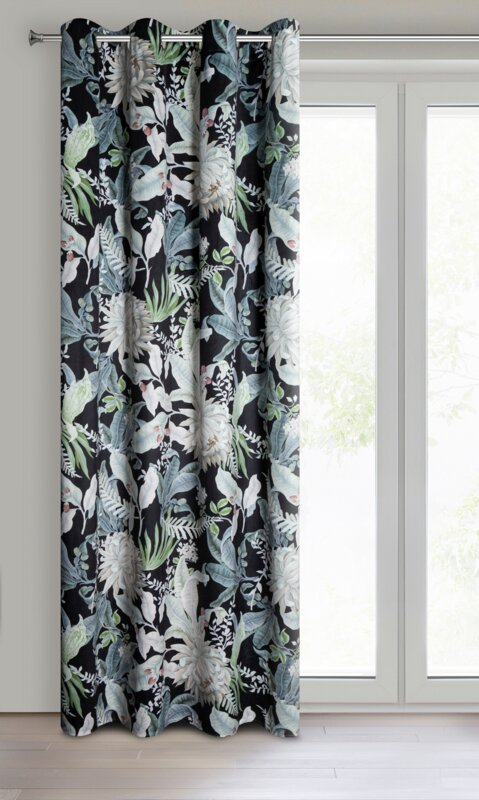 Zasłona gotowa z welwetu czarna 140 x 270 cm – zaciemniająca i stylowa