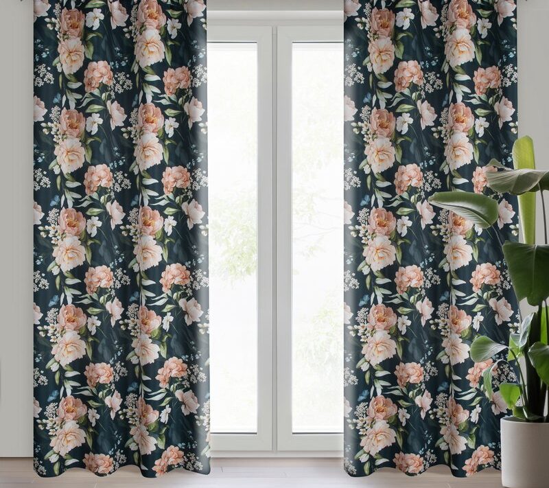 Zasłona gotowa Salma czarna 140 x 270 cm – zaciemnia pomieszczenie