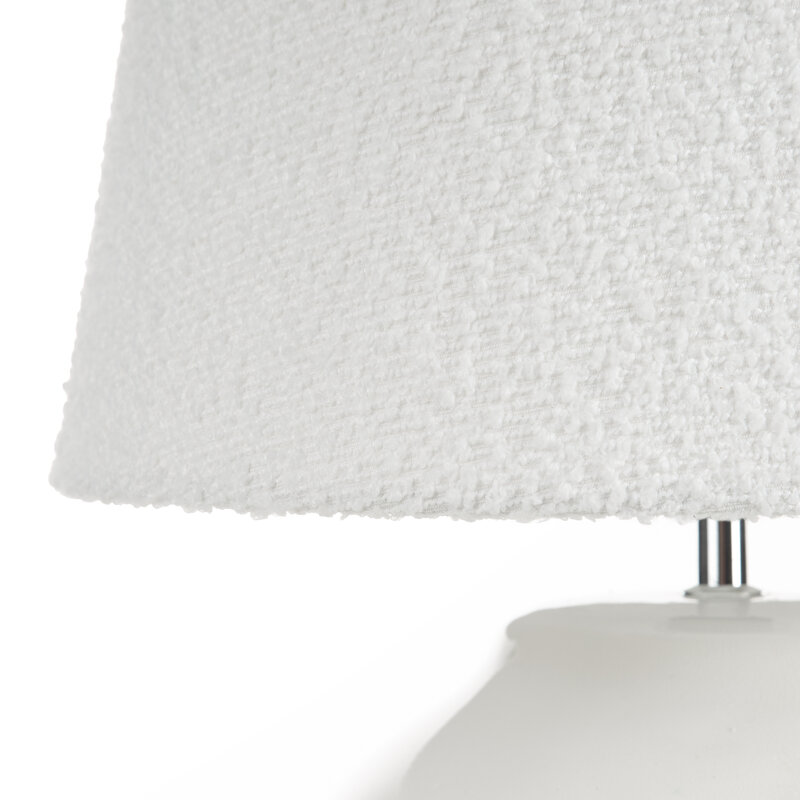 Lampa stołowa biała O 37 x 50 cm – rozświetla wnętrze