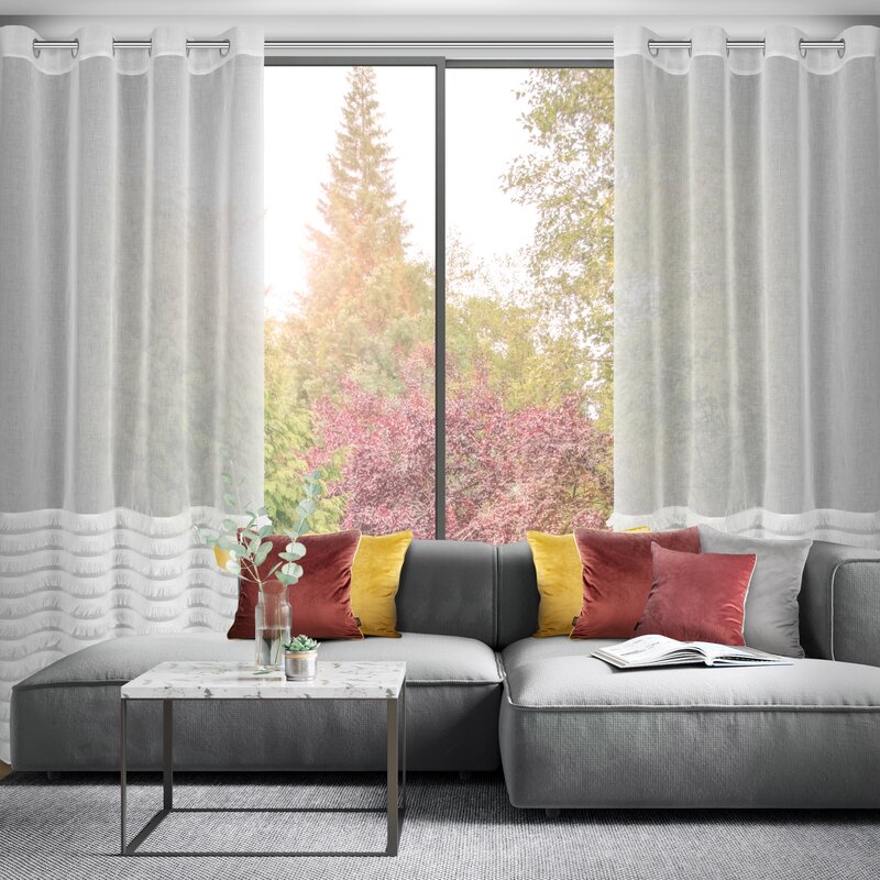 Firana gotowa biała 140 x 250 cm – rozjaśnia wnętrze