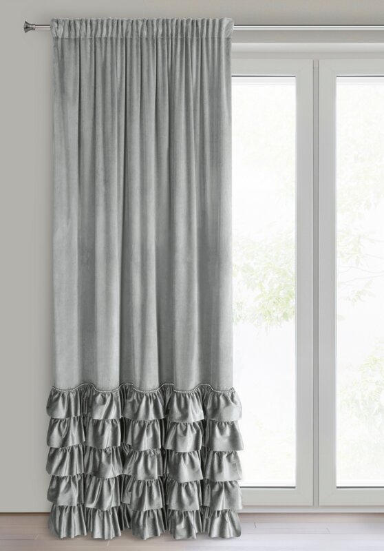 Zasłona gotowa Carli srebrna 140 x 270 cm – delikatne zaciemnienie