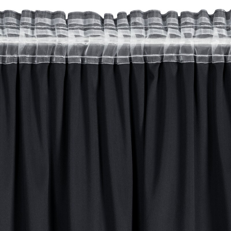 Zasłona gotowa Carli czarna 140 X 250 cm – welwetowa z falbanami